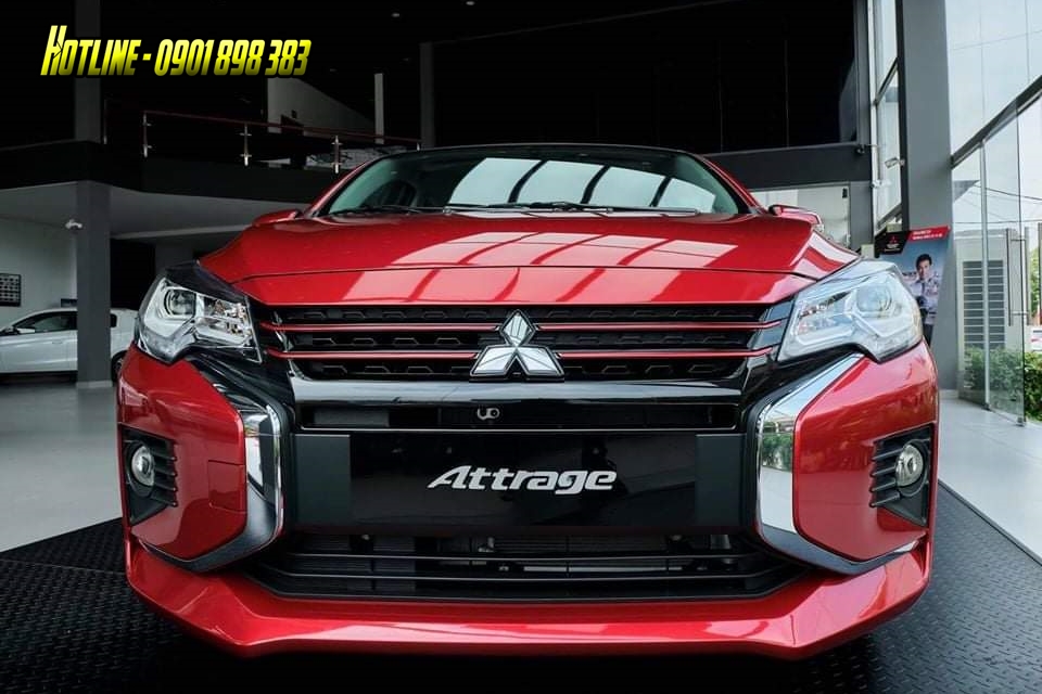 Hình ảnh thực tế Mitsubishi Attrage 2020 màu đỏ chụp tại Showroom 1